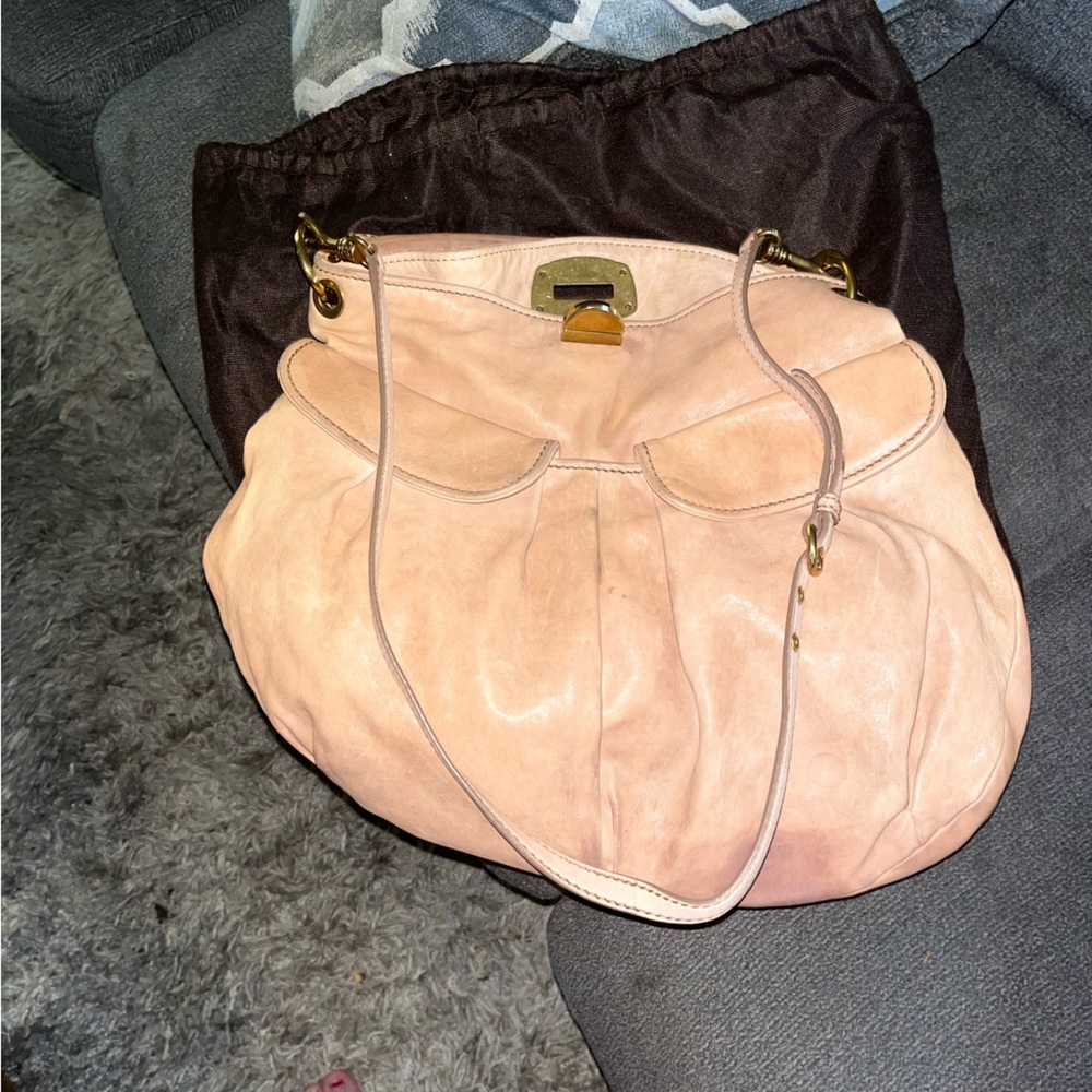 Miu Miu Large Leather Hobo Bag - image 3